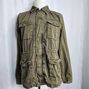 Sonoma M Army Green Military Style Cinched Jacket Grunge